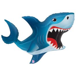 Blue Shark Foil Balloon 35 Inch - Large Shaped - Image 1