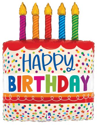 Happy Birthday Cake Balloon - 3-Pack - Image 1