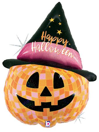 Halloween Disco Jack-O-Lantern Balloon 33" - Image 1