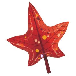Fall Red Leaf Foil Balloon 30" - 3-Pack - Image 1