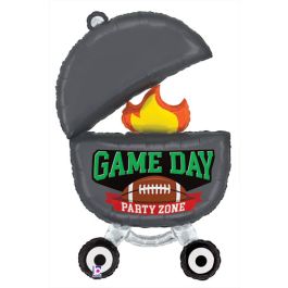 Game Day Football Foil Balloon 34 Inch Large Shape - Image 1