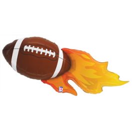 Football Flames Foil Balloon 40 Inch - Sports Decor - Image 1