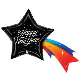 Happy New Year Shooting Star Foil Balloon 44 Inch - Image 1