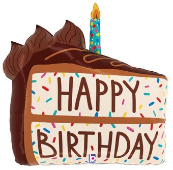 Chocolate Cake Slice Balloon 28" - 3-Pack Birthday Party - Image 1