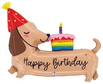 Dachshund Birthday Balloon 43" - Foil Party Decor - Image 1