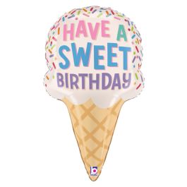Sweet Ice Cream Cone Balloon 28 Inch Birthday Foil - Image 1