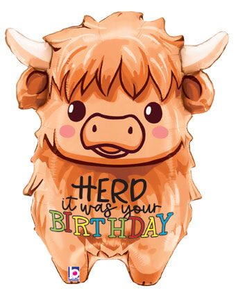 Highland Cow Balloons - 3-Pack - Image 1