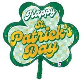 St. Patrick's Day Shamrock Balloon 30 Inch Foil - Image 1