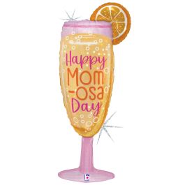 Happy Mom-osa Day Champagne Glass Balloon 40 Inch Foil - Image 1