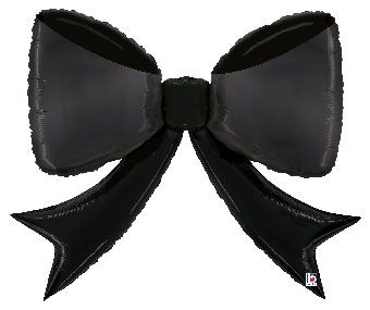 Black Bow Foil Balloon 31 Inch Large Shape Decor - Image 1