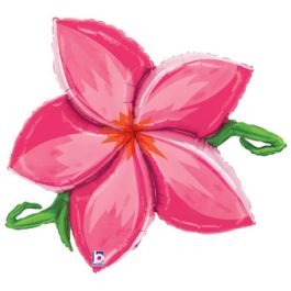 Pink Plumeria Foil Balloon 39 Inch - 1 Count - Image 1