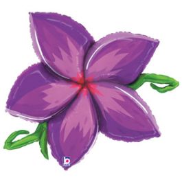 Purple Plumeria Large Flower Balloon 39 Inch Foil - Image 1