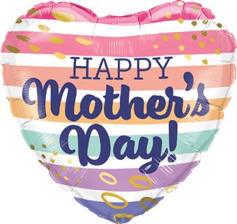 Happy Mother's Day Boho Stripes Foil Balloon 18 Inch