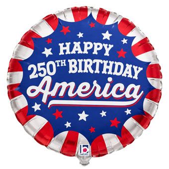 American Flag Birthday Foil Balloon 18 Inch - Image 1