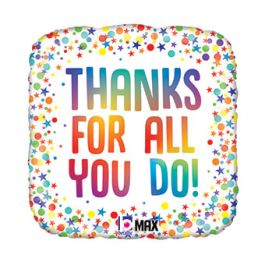 Rainbow Thanks For All You Do Foil Balloon 18 Inch - Image 1