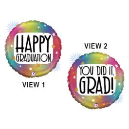 Graduation Foil Balloon 18 Inch Opal - Happy Grad Decor - Image 1