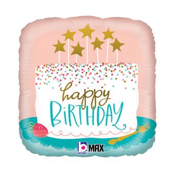 Happy Birthday Cake Balloon - 5-Pack - Image 1