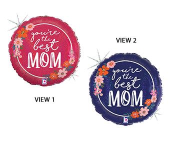 Best Mom Floral Balloons - 5-Pack - Image 1