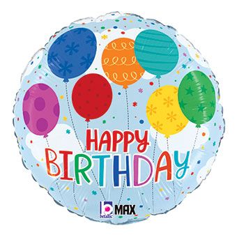 Colorful Birthday Balloons - 5-Pack - Image 1
