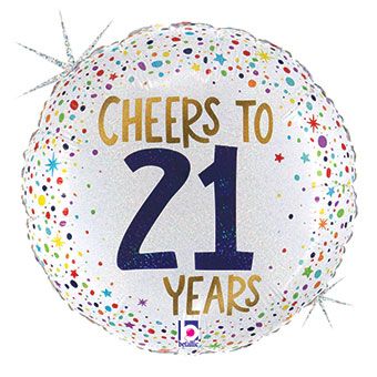 21 Years Cheers Balloon - 5-Pack - Image 1