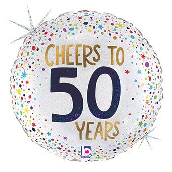 50 Years Cheers Balloon - 5-Pack - Image 1
