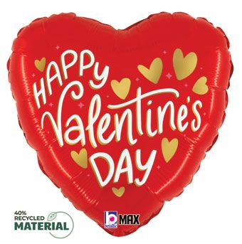 Valentine's Day Heart Balloons - 5-Pack - Image 1