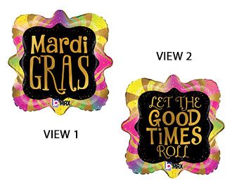 Mardi Gras Balloons - 5-Pack - Image 1