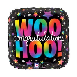 Woo Hoo Congratulations Foil Balloon 18 Inch - Image 1