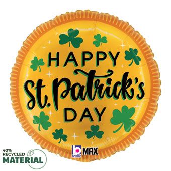 St. Patrick's Day Gold Coin Balloon 18 Inch Round Foil - Image 1