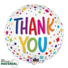 Thank You Colorful Confetti Foil Balloon 18 Inch - Image 1