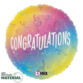 Congratulations Ombre Foil Balloon 18 Inch - Image 1