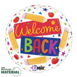 Welcome Back Pencil Foil Balloon 18 Inch Round - Pack of 5 - Image 1