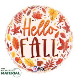 Hello Fall Leaves Balloon 18 Inch - Autumn Decor - Image 1