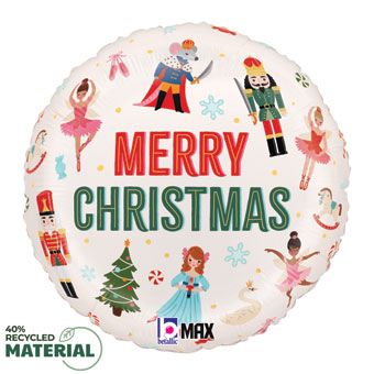 Merry Christmas Nutcracker Ballet Balloon - 5-Pack - Image 1