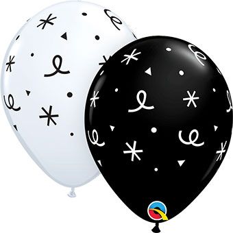 Black & White Sparkle Balloons - Bag of 50 - Image 1