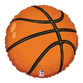 Orange Basketball Foil Balloon 18 Inch - Image 1