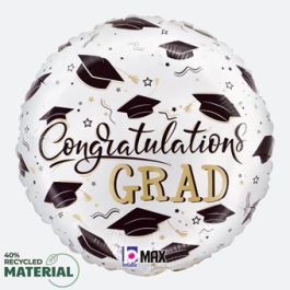 Graduation Congrats Hats Balloon 18 Inch Foil - Balloons - Image 1