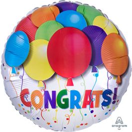 Congrats Balloon Arch 18 Inch Assorted - Birthday Celebration - Image 1