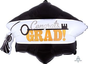Graduation Congrats Grad Key to Success Cap 31" Foil Balloon - Image 1