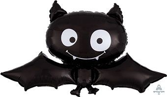 Cute Black Bat Balloons - 3-Pack - Image 1