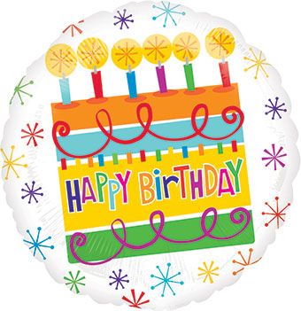 Happy Birthday Cake Balloon - 5-Pack - Image 1