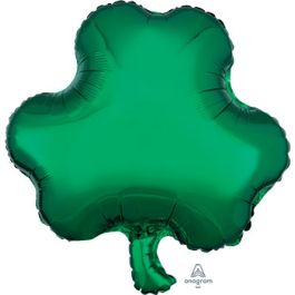 Green Shamrock Foil Balloon 18 Inch - St. Patrick's Day Decor - Image 1