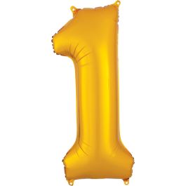 Gold Number 1 Foil Balloon 34 Inch - 1 Count - Image 1