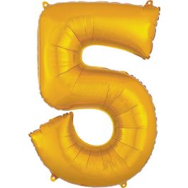 Gold Number 5 Foil Balloon 33 Inch - Image 1