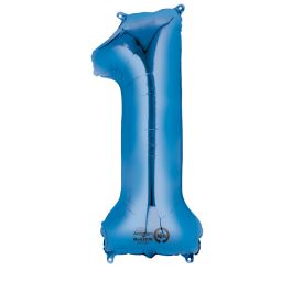 Blue Number 1 Foil Balloon 34 Inch - Image 1