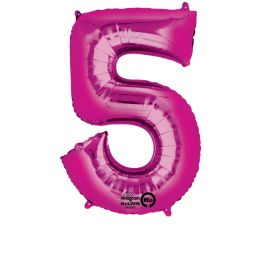 Pink Number 5 Foil Balloon 33 Inch - Image 1