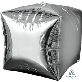 Silver Cube Foil Balloon 3 Inch - 3-Pack - Image 1
