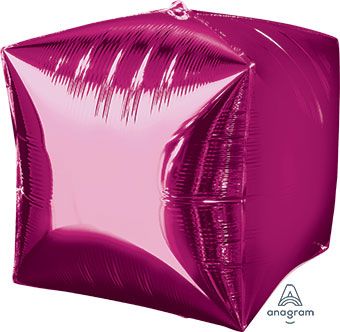 Bright Pink Cube Balloons - 3-Pack - Image 1