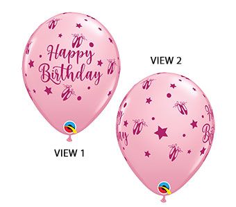 Happy Birthday Balloon - Pink Ballerina Slippers - Image 1