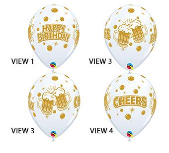 Cheers & Happy Birthday Balloons - 50ct - Image 1